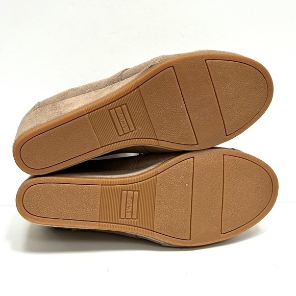 Toms Desert Wedge Lace Up Suede Ankle Boot Tan Brown Heel Shoe, Size 9 - Picture 14 of 16